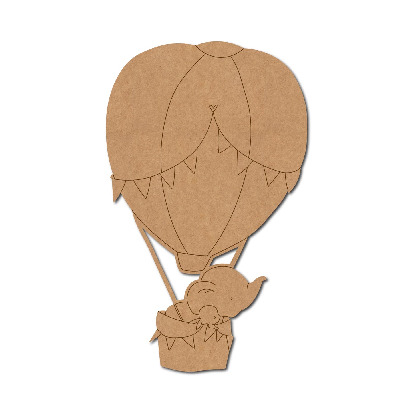 Elephant Hot Air Balloon Pre Marked MDF Design 1
