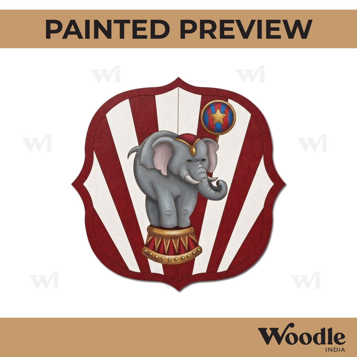 Elephant In Carnival Circus Pre Marked MDF Design 1