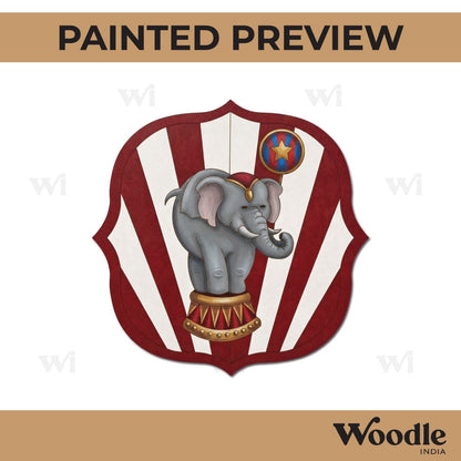 Elephant In Carnival Circus Pre Marked MDF Design 1