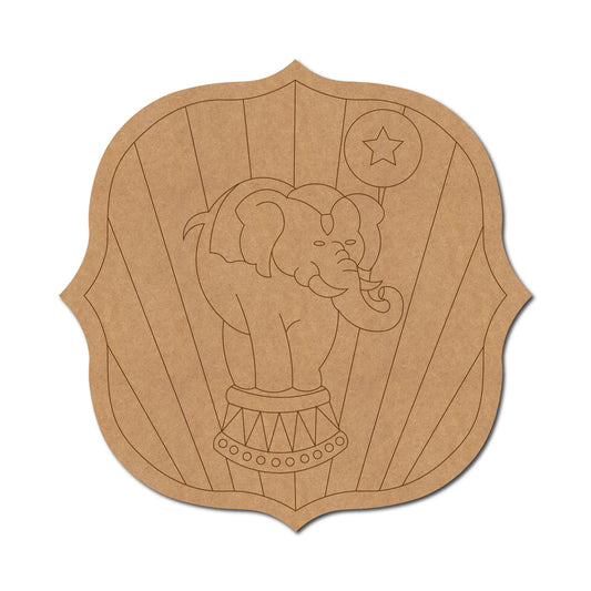 Elephant In Carnival Circus Pre Marked MDF Design 1