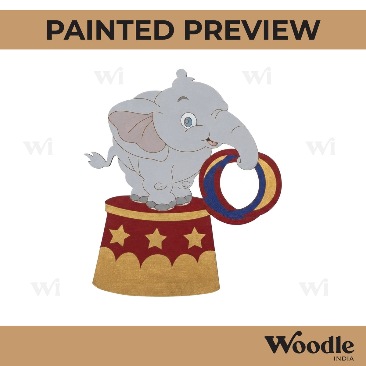 Elephant In Carnival Circus Pre Marked MDF Design 2