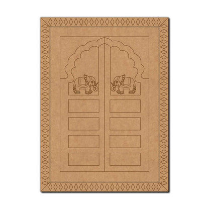 Elephant Jharokha Gaj Dwar Pre Marked MDF Design 1