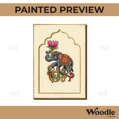 Elephant Lotus Jharokha Pre Marked MDF Design 1