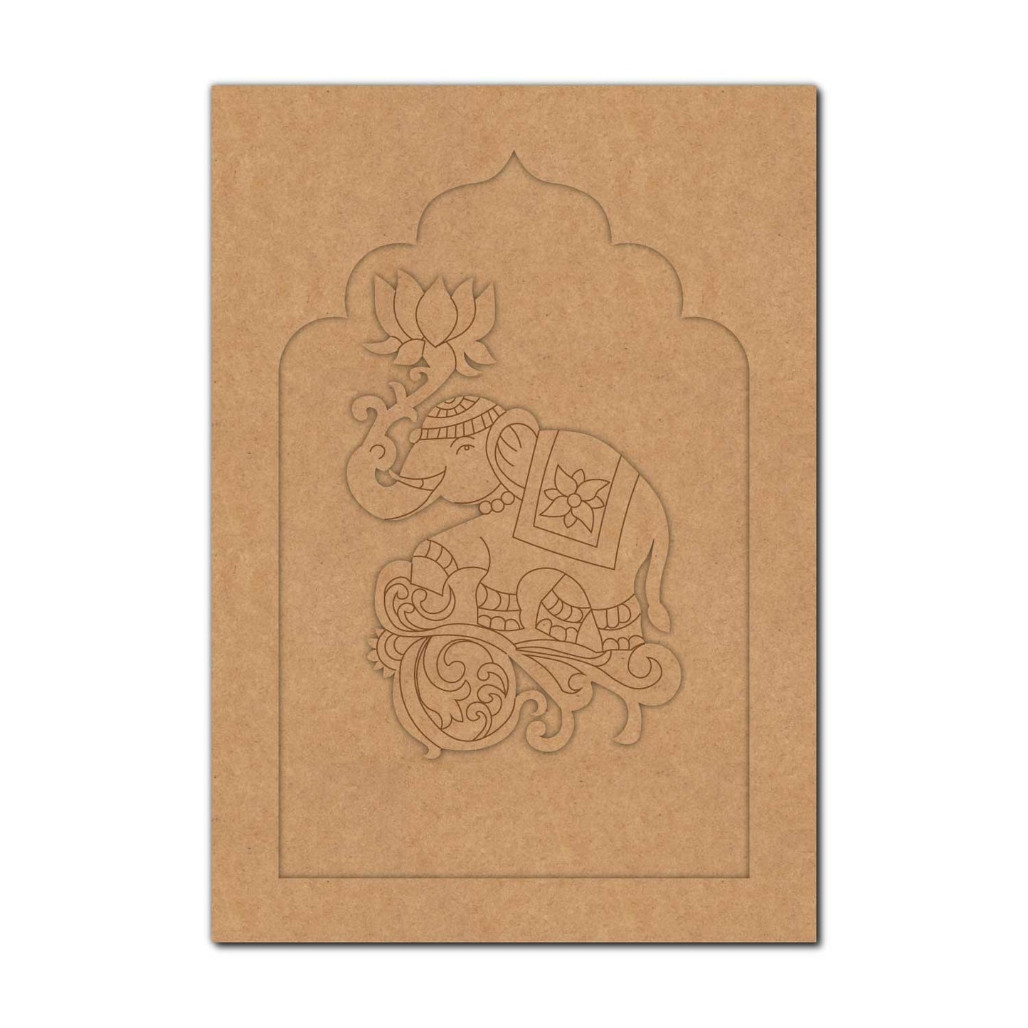 Elephant Lotus Jharokha Pre Marked MDF Design 1