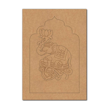 Elephant Lotus Jharokha Pre Marked MDF Design 1
