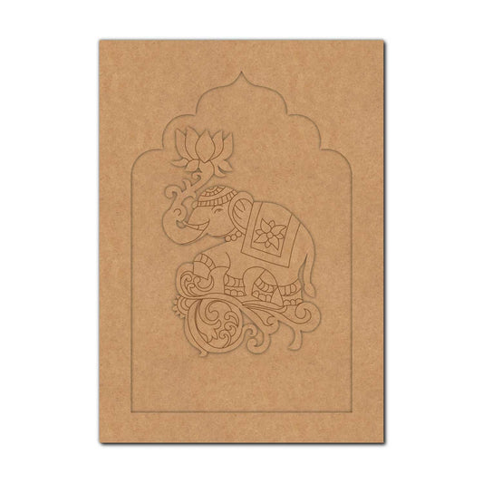 Elephant Lotus Jharokha Pre Marked MDF Design 1