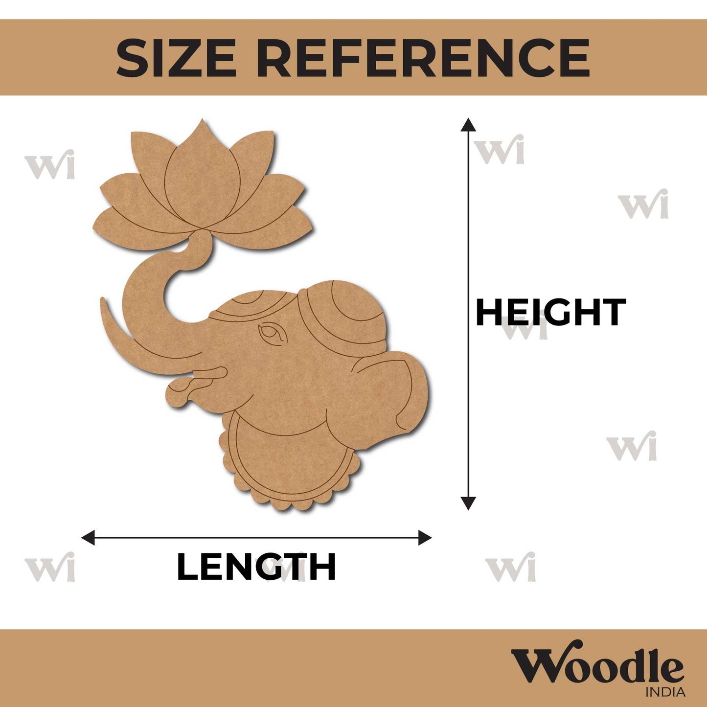 Elephant Lotus Pre Marked MDF Design 2
