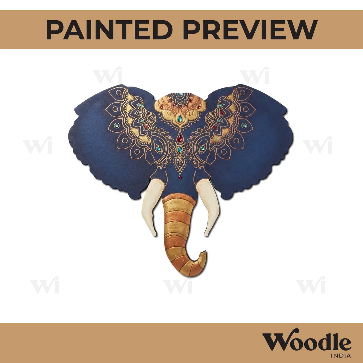 Elephant Mandala Pre Marked MDF Design 1