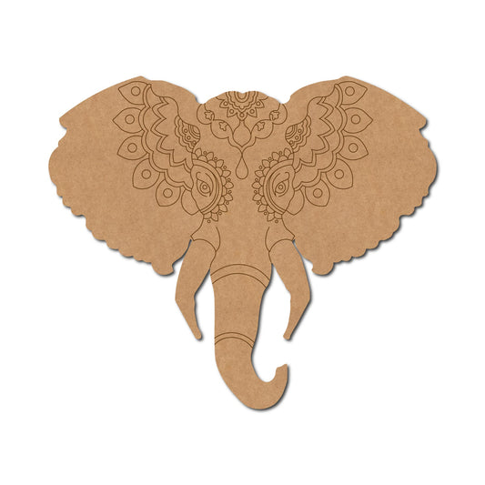 Elephant Mandala Pre Marked MDF Design 1