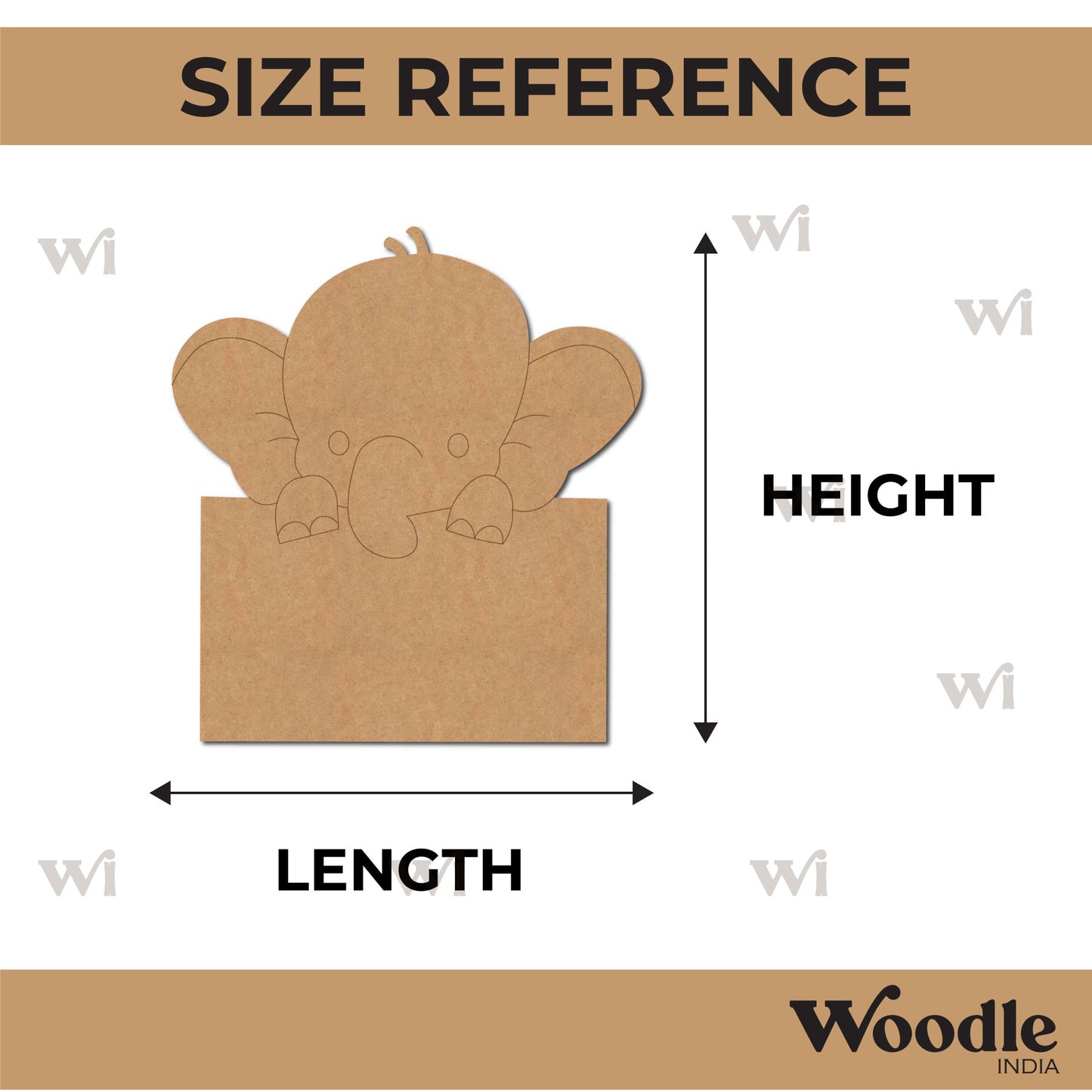 Elephant Nameplate Pre Marked MDF Design 1