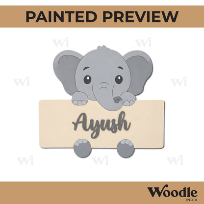 Elephant Nameplate Pre Marked MDF Design 2