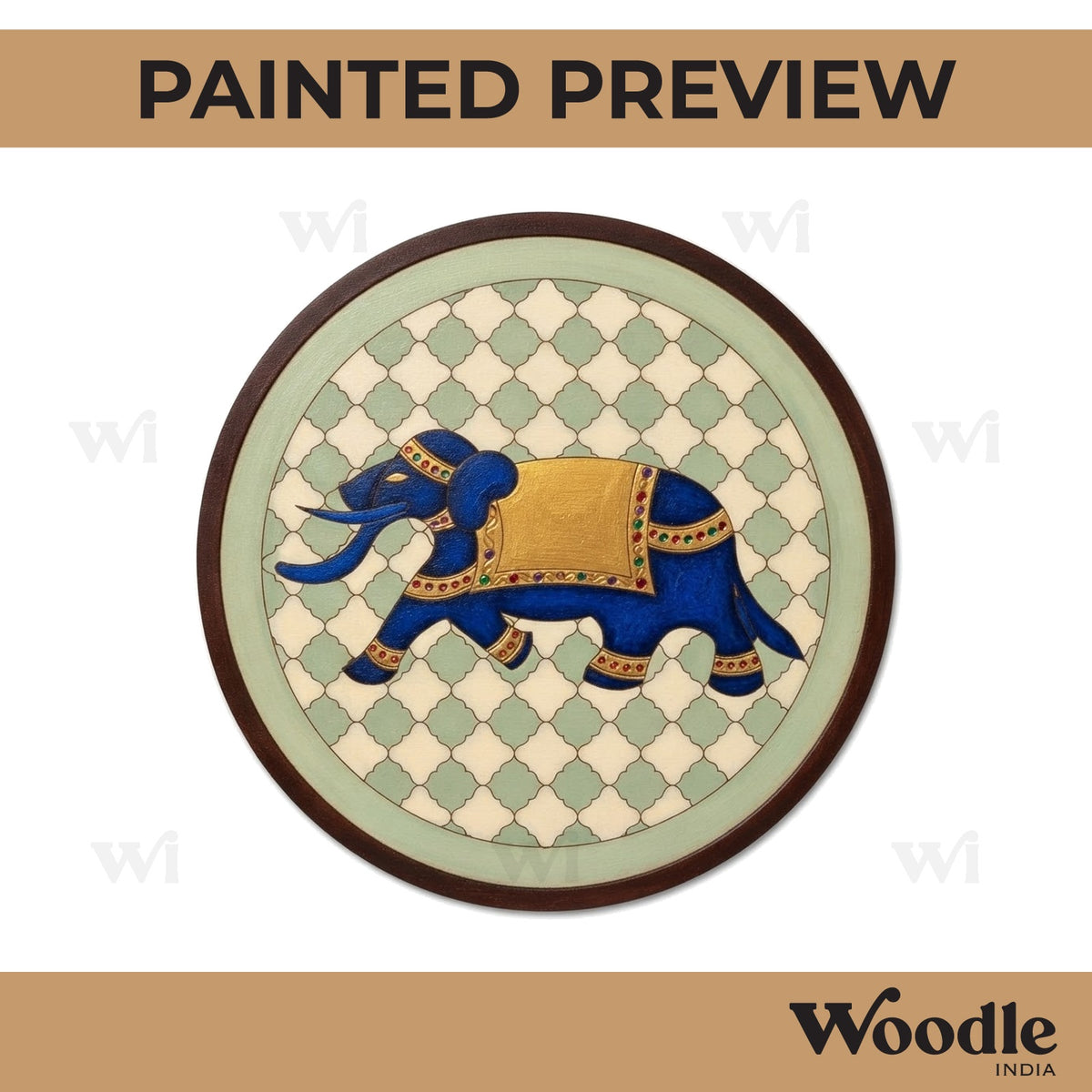 Elephant Pre Marked Round MDF Design 2
