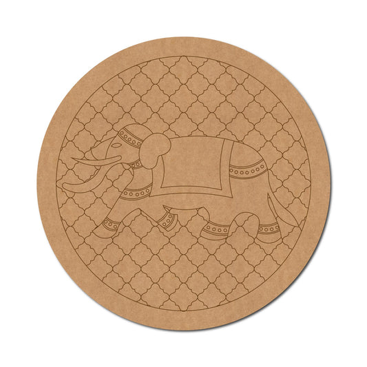 Elephant Pre Marked Round MDF Design 2