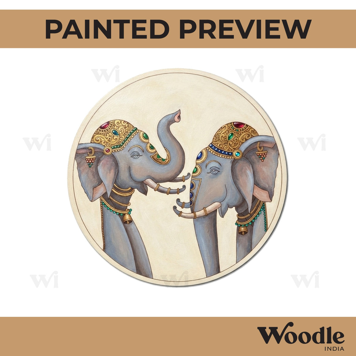 Elephant Pre Marked Round MDF Design 4