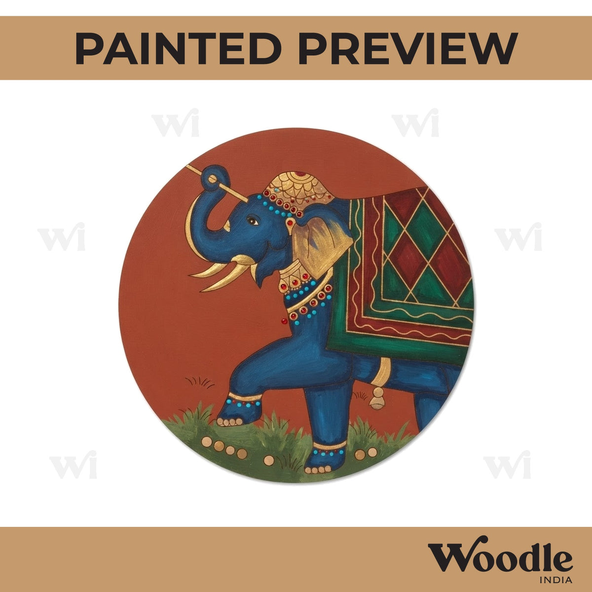 Elephant Pre Marked Round MDF Design 5