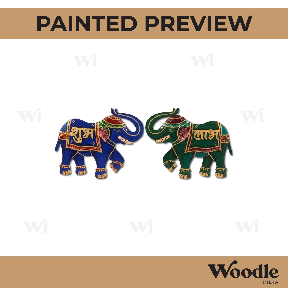 Elephant Shubh Labh Base MDF Design 1