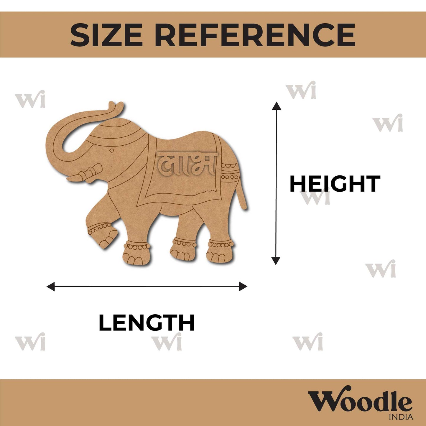 Elephant Shubh Labh Base MDF Design 1