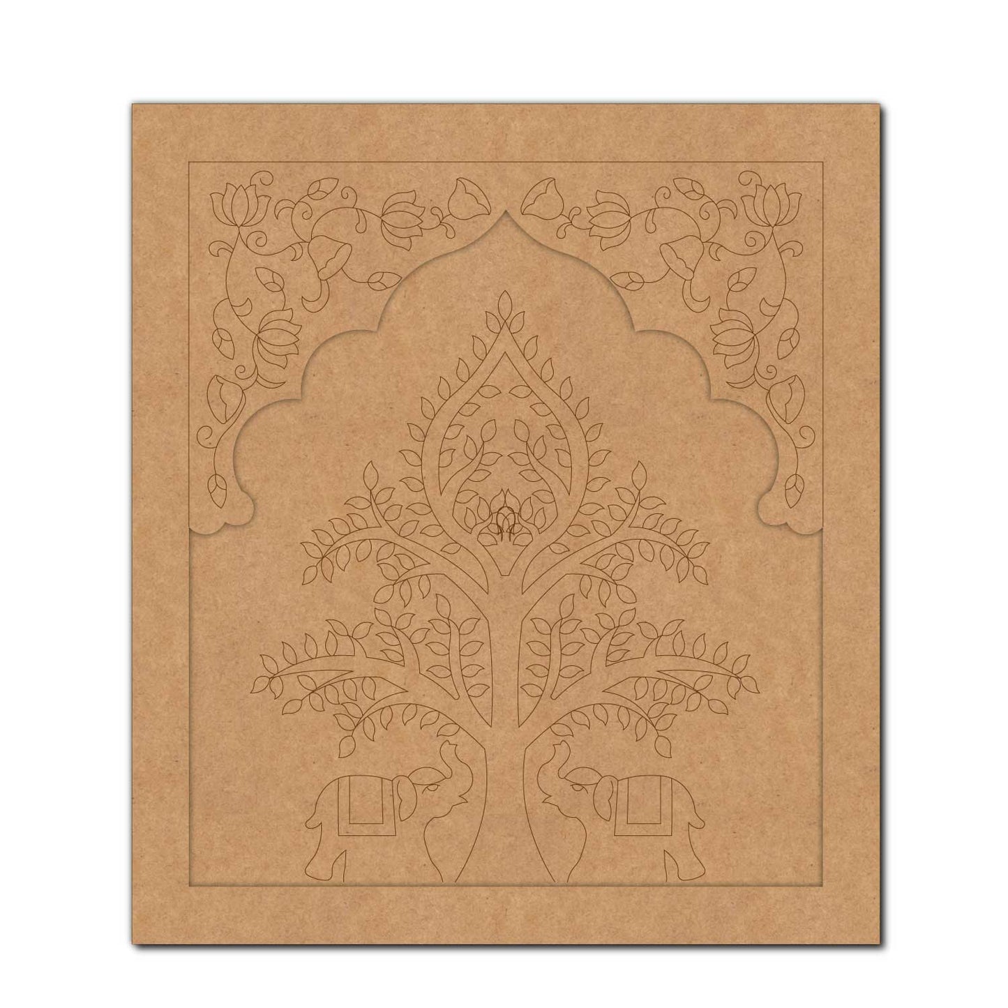 Elephant Tree Jharokha Pre Marked MDF Design 1