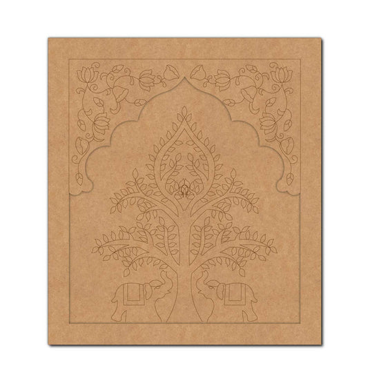 Elephant Tree Jharokha Pre Marked MDF Design 1