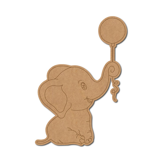 Elephant With Balloon Pre Marked MDF Design 1