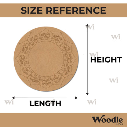Elephants Pre Marked Round MDF Design 1