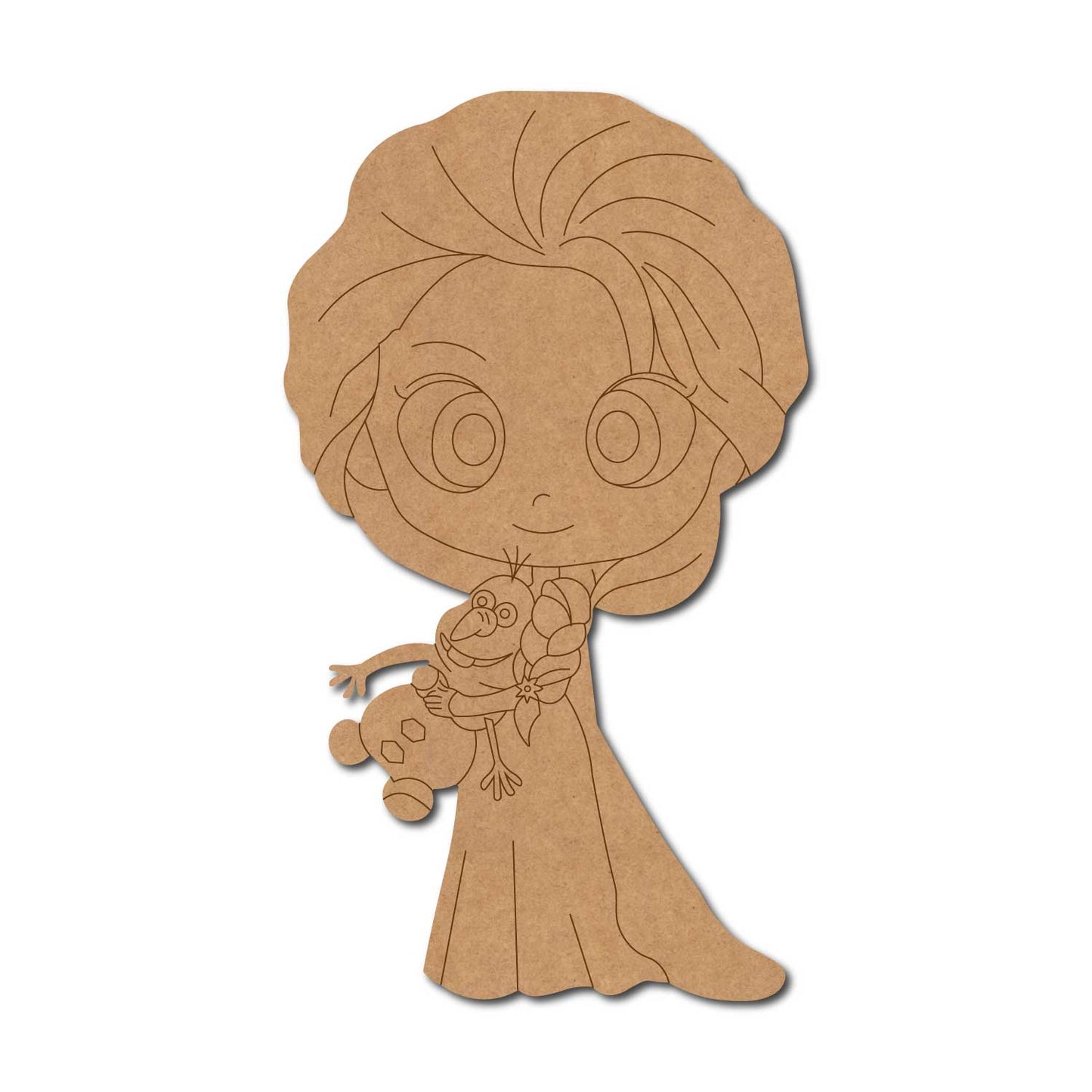 Elsa Holding Olaf Frozen Pre Marked MDF Design 1