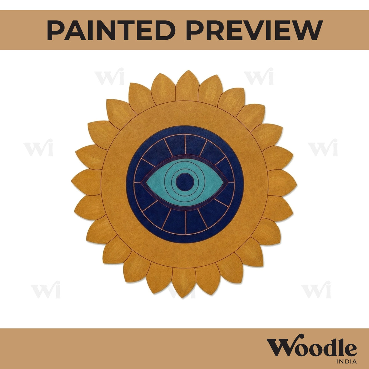 Evil Eye Flower Pre Marked Base MDF Design 1