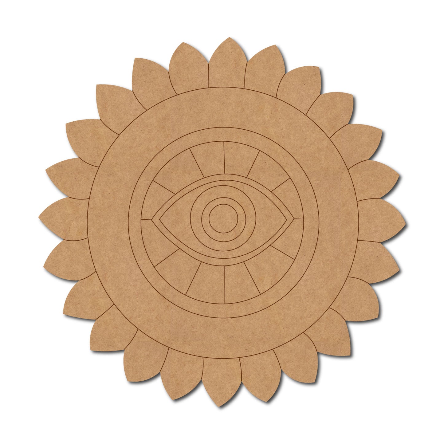 Evil Eye Flower Pre Marked Base MDF Design 1