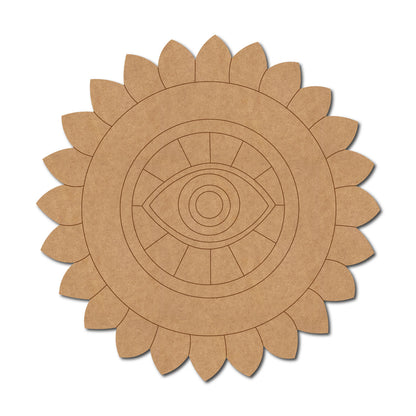 Evil Eye Flower Pre Marked Base MDF Design 1
