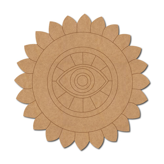 Evil Eye Flower Pre Marked Base MDF Design 1