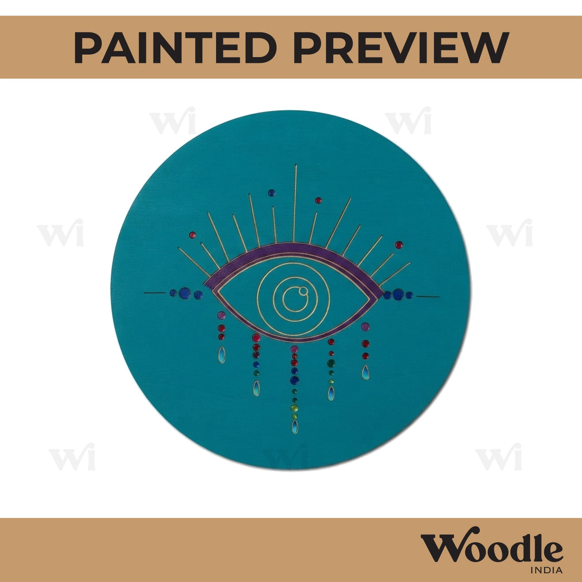 Evil Eye Pre Marked Round MDF Design 2
