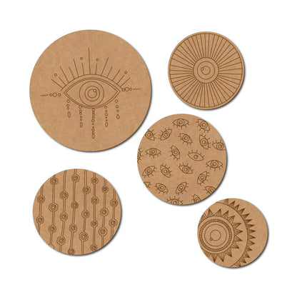 Evil Eye Round Set Pre Marked MDF Design 1