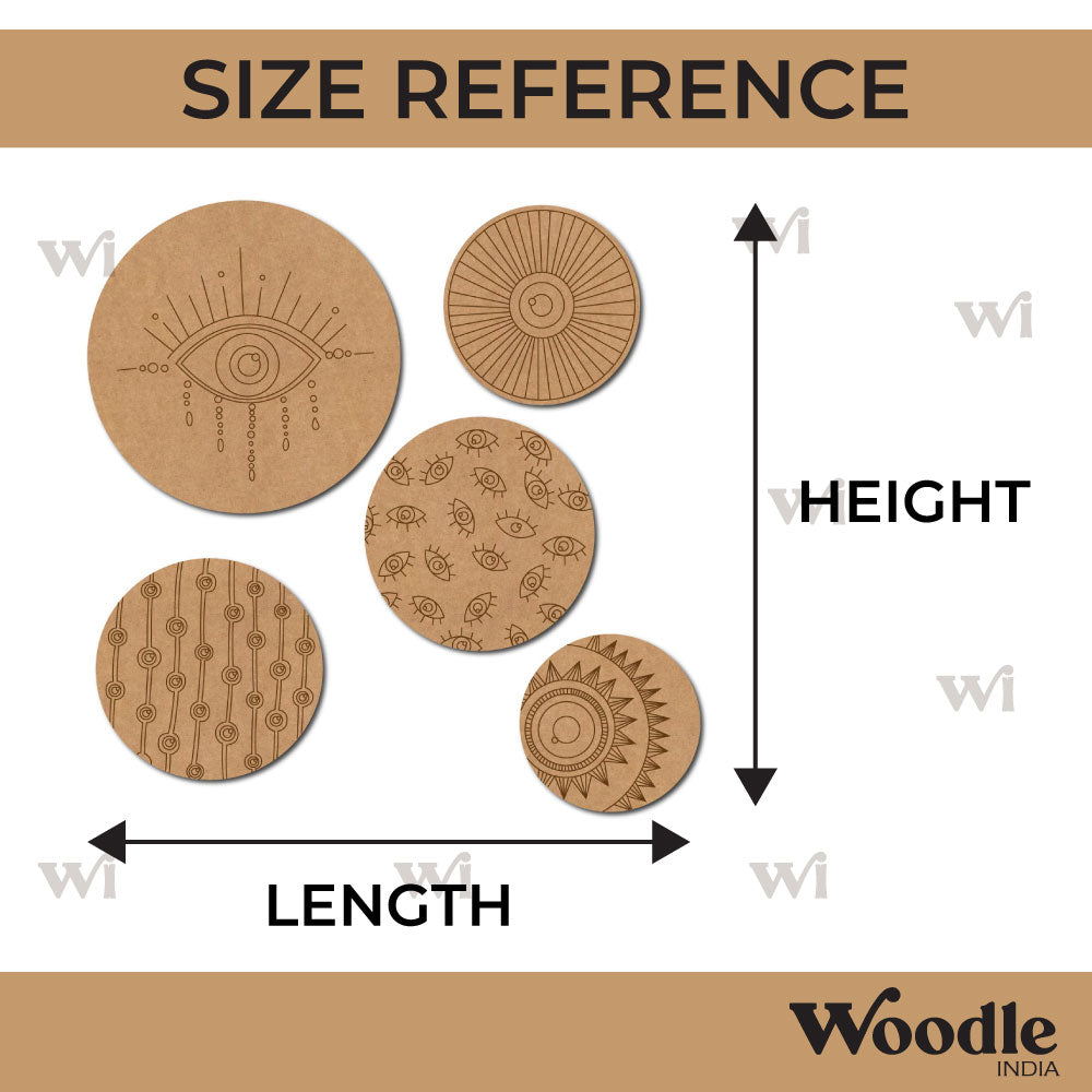 Evil Eye Round Set Pre Marked MDF Design 1
