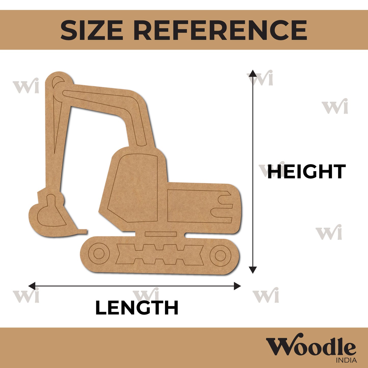 Excavator Pre Marked MDF Design 3