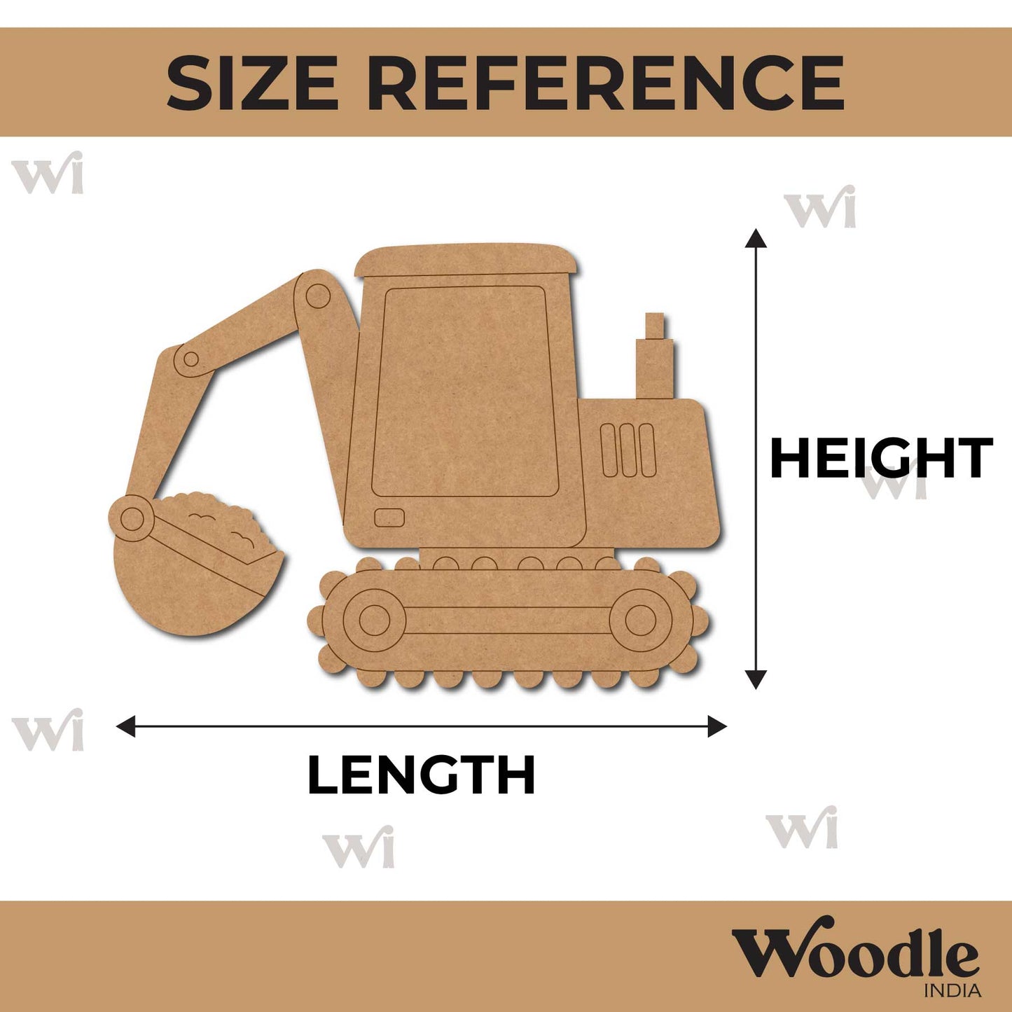 Excavator Pre Marked MDF Design 5