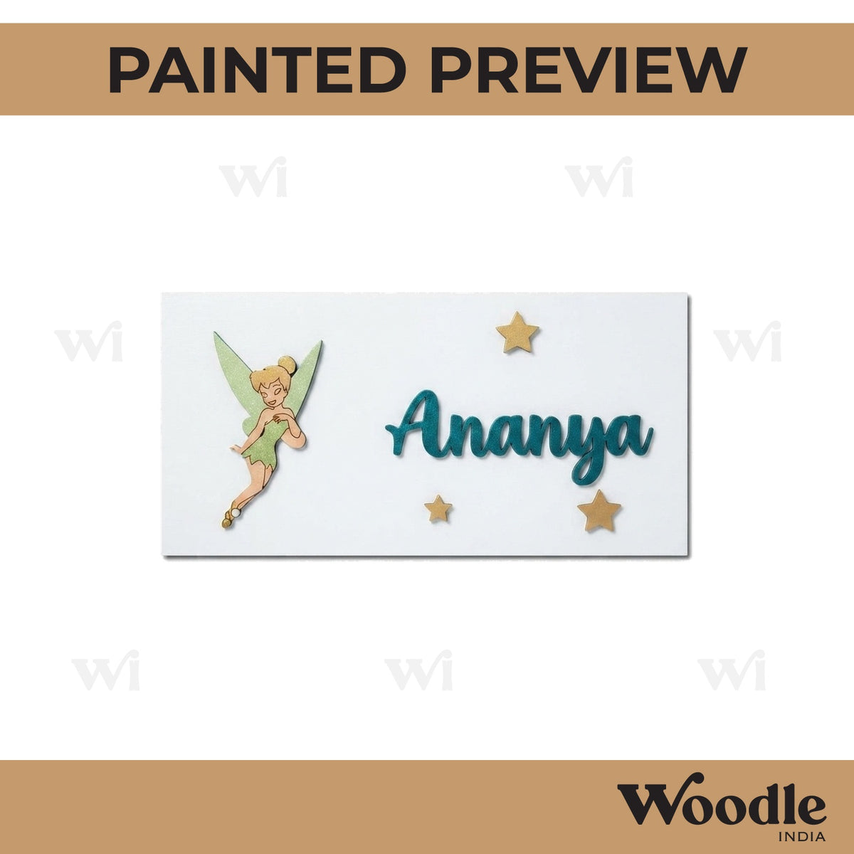 Fairy Kids Nameplate MDF Design 1