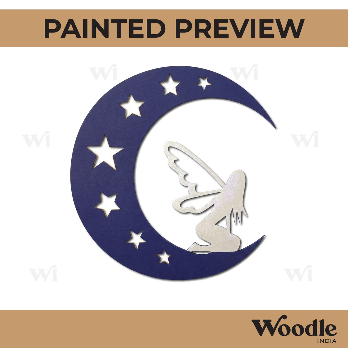 Fairy Moon Cutout MDF Design 1