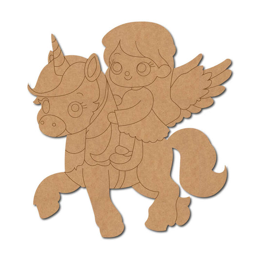 Fairy On Unicorn Pre Marked MDF Design 1
