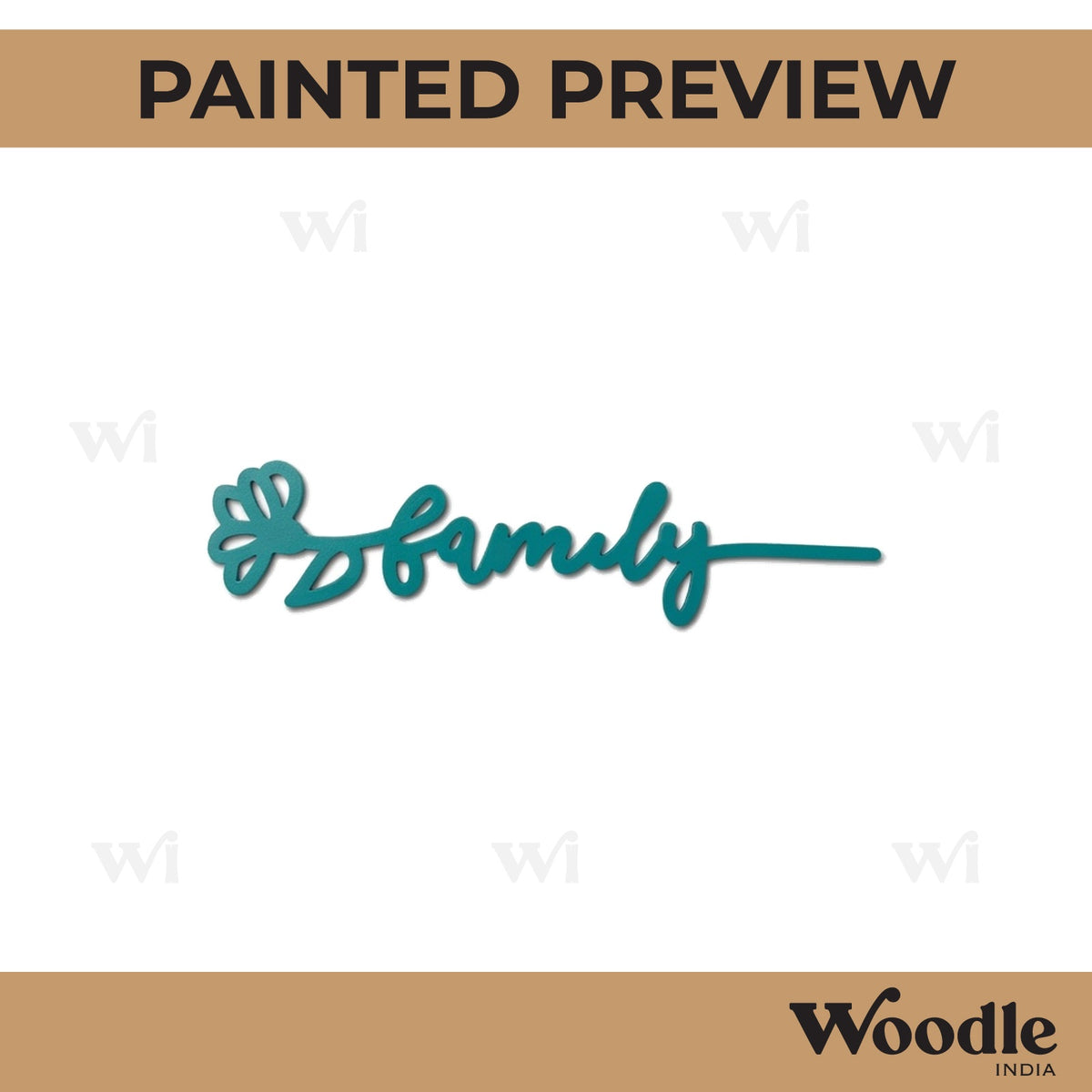 Family Text Flower Cutout MDF Design 1