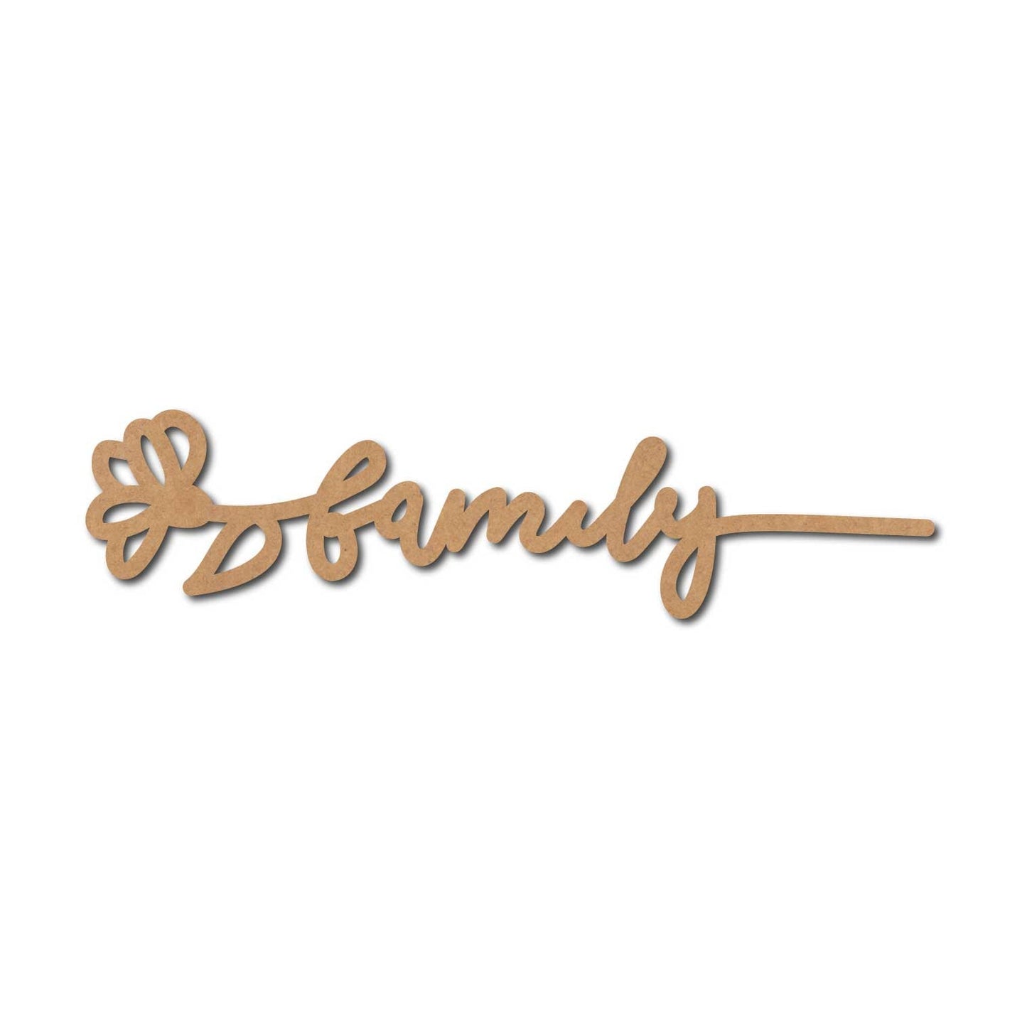 Family Text Flower Cutout MDF Design 1