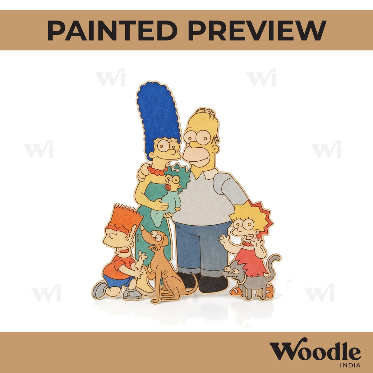 Family The Simpsons Cartoon Pre Marked MDF Design 1