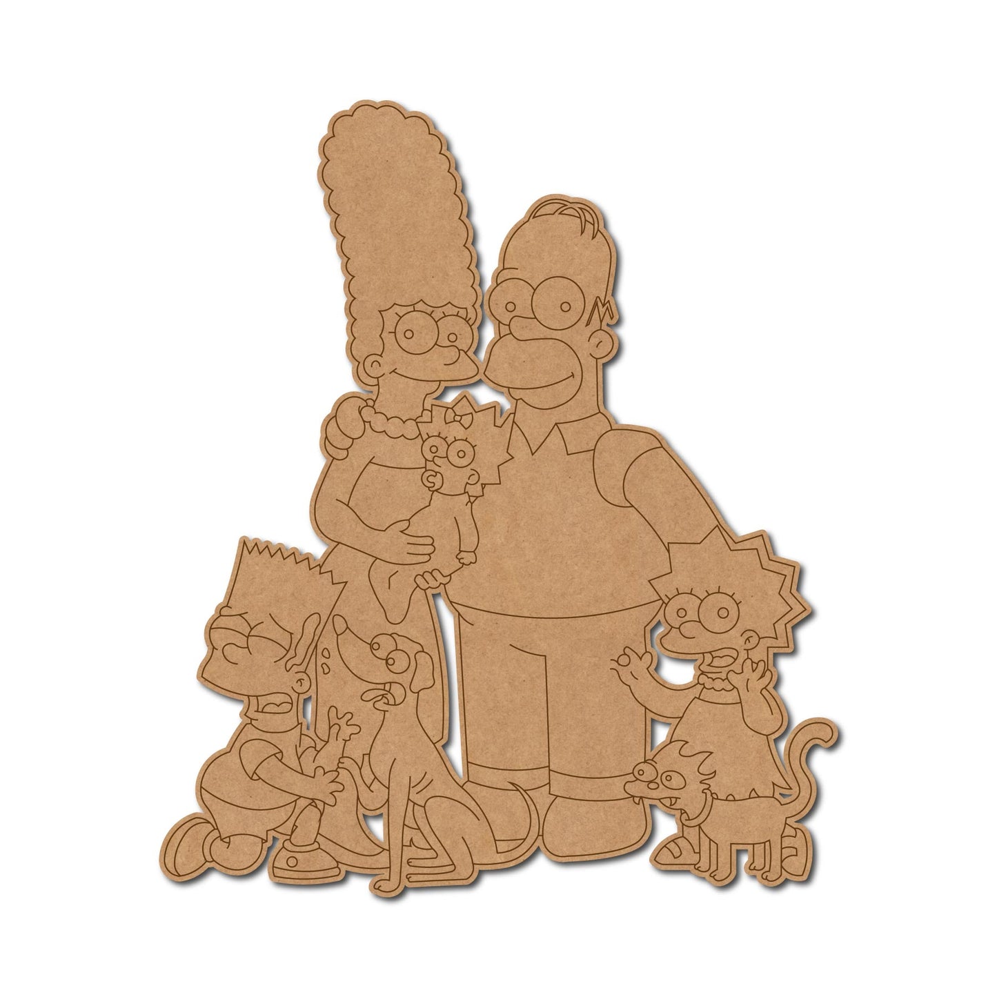 Family The Simpsons Cartoon Pre Marked MDF Design 1
