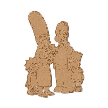 Family The Simpsons Cartoon Pre Marked MDF Design 2