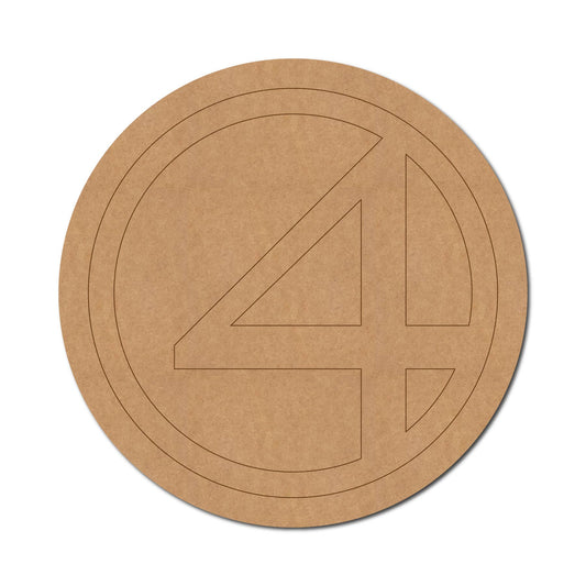 Fantastic Four Logo Pre Marked Round MDF Design 1