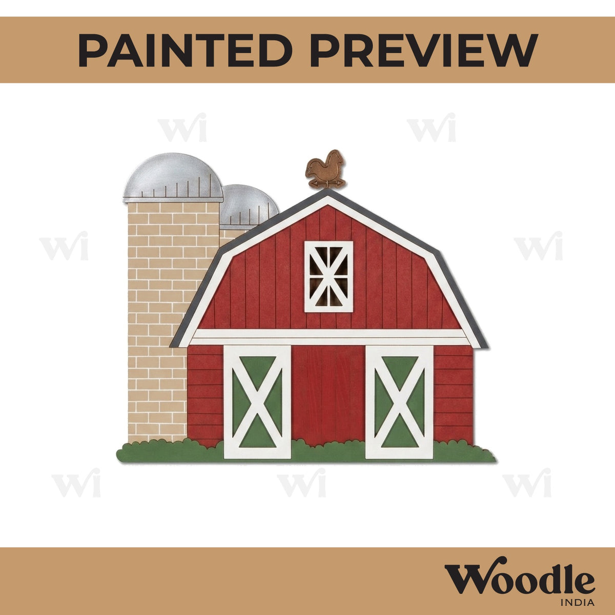 Farm Barn Silo Pre Marked MDF Design 2