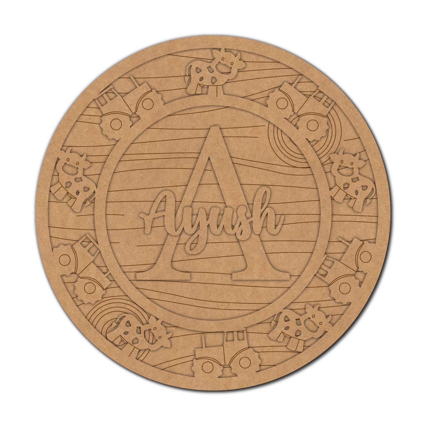 Farm Theme Nameplate MDF Design 1