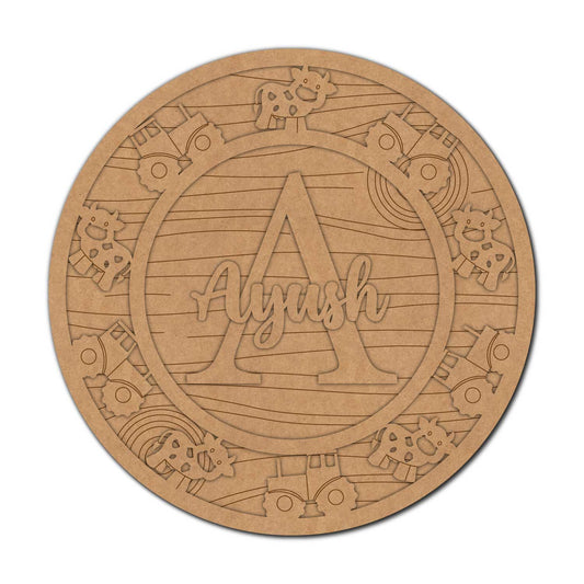 Farm Theme Nameplate MDF Design 1