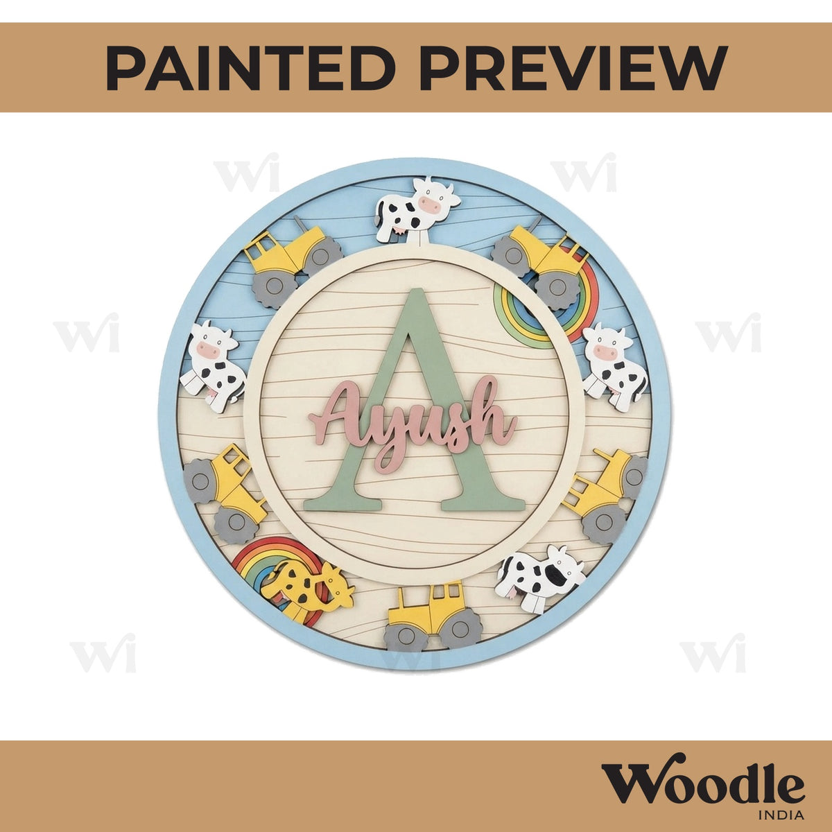 Farm Theme Nameplate MDF Design 1