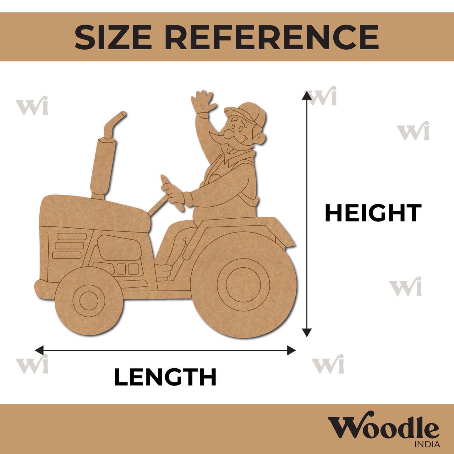 Farmer On Tractor Pre Marked MDF Design 1