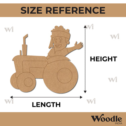 Farmer On Tractor Pre Marked MDF Design 2